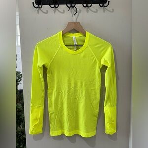 Lululemon long sleeve swiftly in highlighter yellow